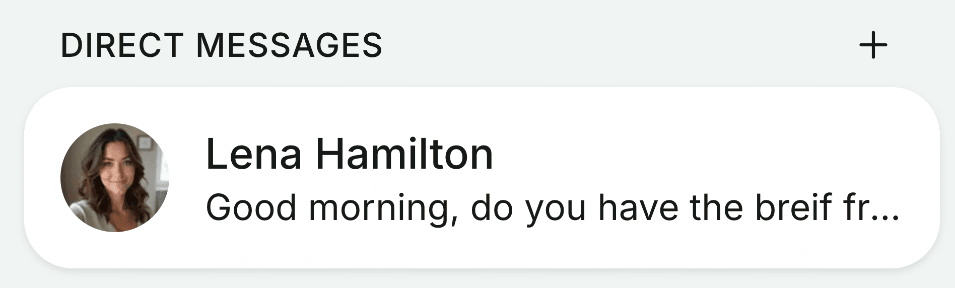 Direct messages with a creator inside Knoto, a chat thread with Lena Hamilton